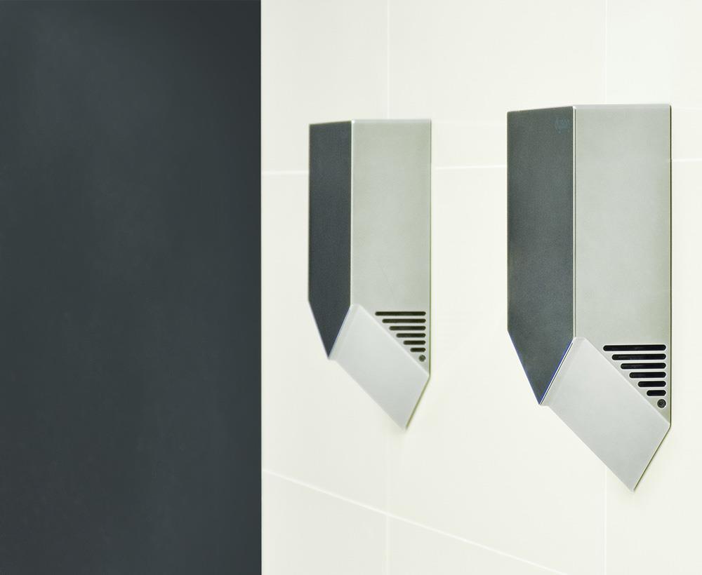 Dyson Airblade V hand dryer on a wall