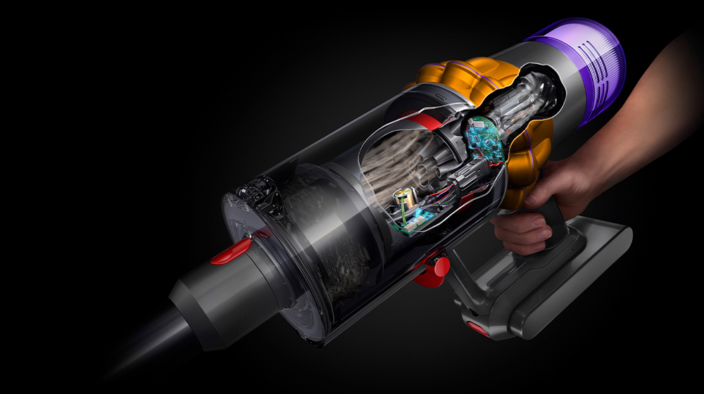 Cutaway image of dust passing the piezo sensor