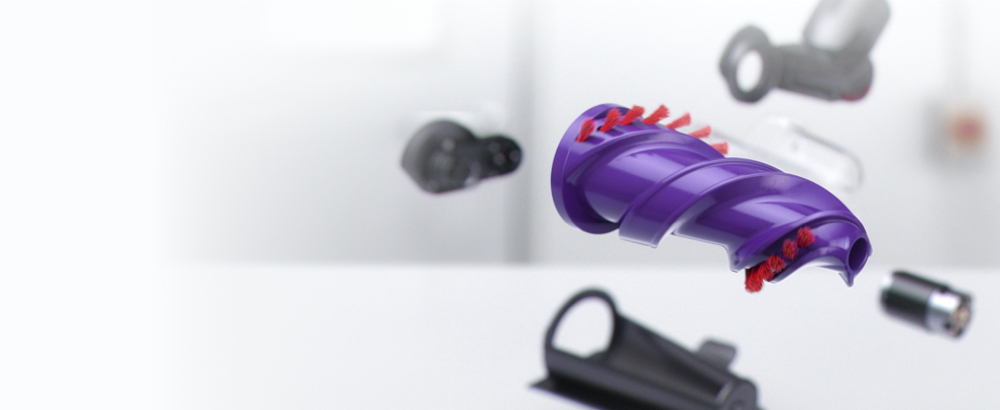 Close-up of Hair screw tool's threaded brush bar