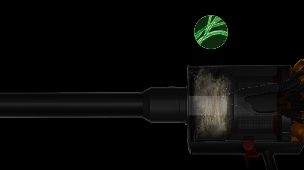 Cutaway of bin cyclone