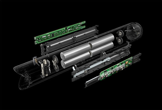 Close up of the battery technology